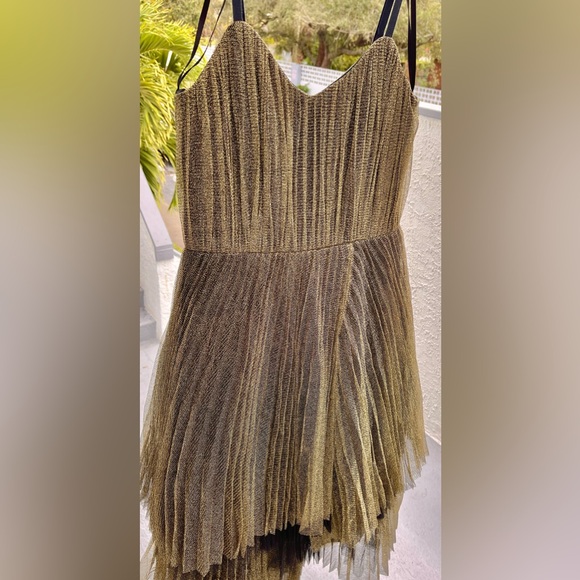 Marc byMarcJacobs NWT$1298. Retail Metallic Gold Dress Fit & Flare La… - Picture 14 of 17